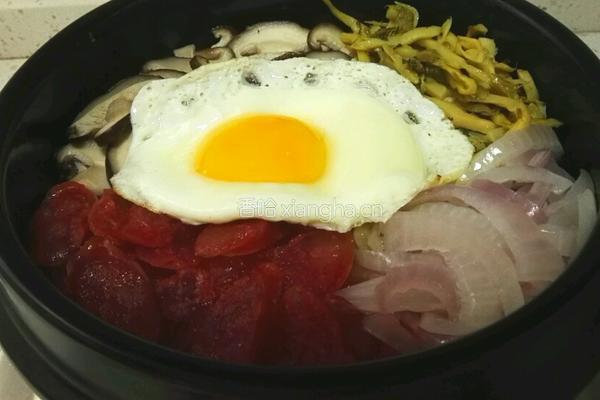 腊肠石锅拌饭的做法图解9