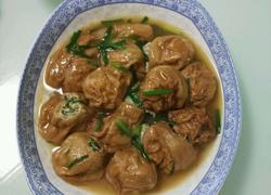 荠菜肉末塞油面筋