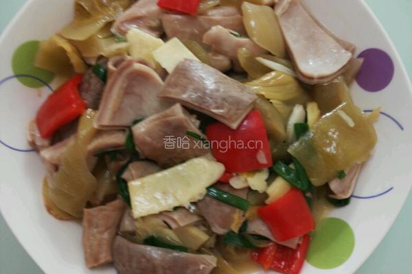 酸菜炒肚片的做法图解7