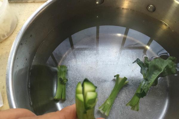 刀功芥兰花的做法图解3