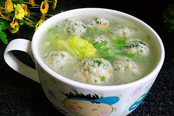 菠菜鸡肉丸子汤的做法图解11