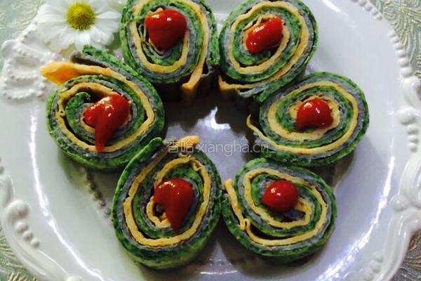 三色花饼