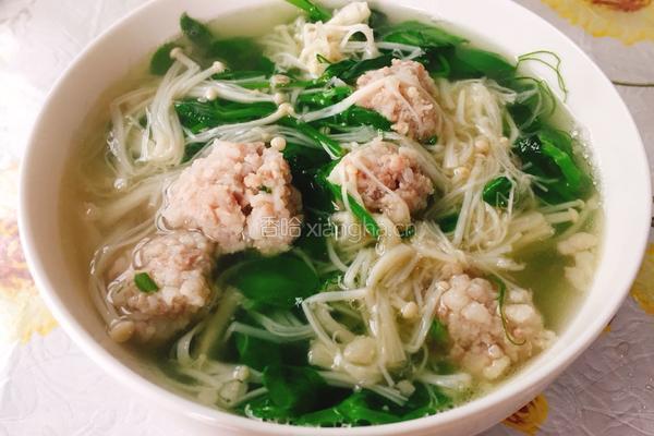 金针菇丸子汤的做法图解10