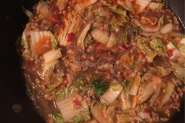 白菜肉末烧粉条的做法图解7