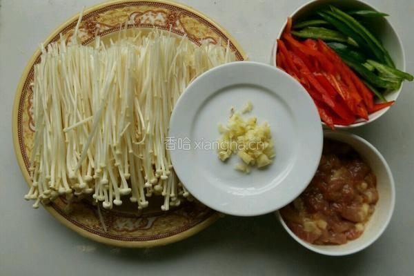 金针菇炒肉丝的做法图解2