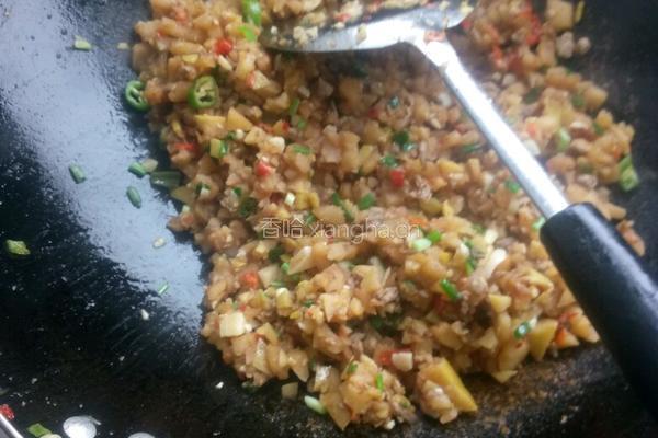 柚子皮炒肉末的做法图解5