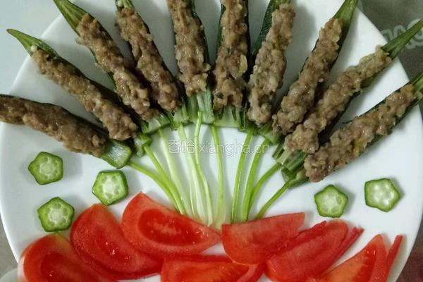 秋葵酿肉的做法图解6