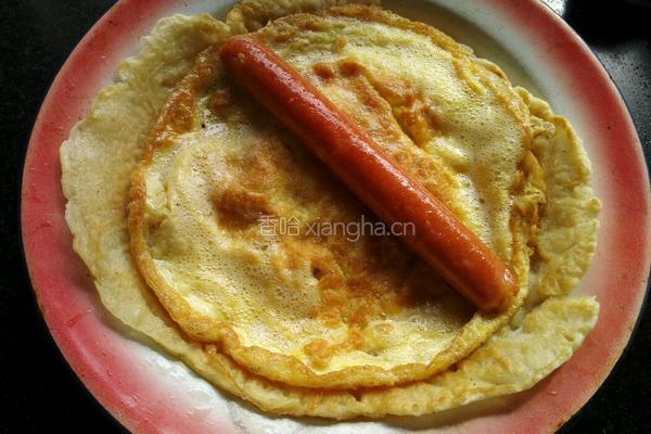 火腿鸡蛋面饼卷的做法图解3