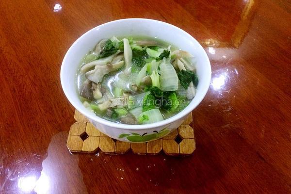 青菜炒菇的做法图解9