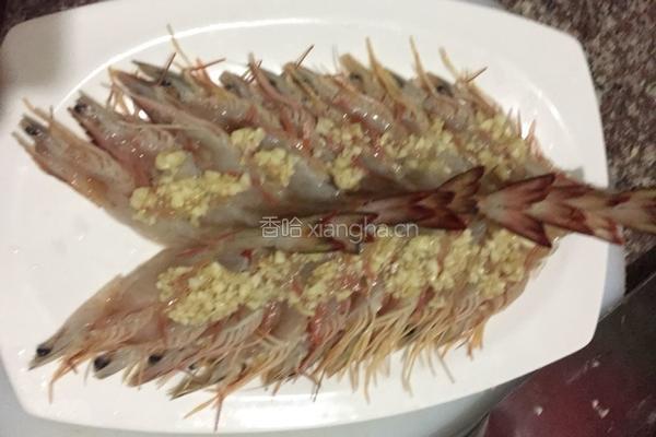 蒜蓉开边虾的做法图解3