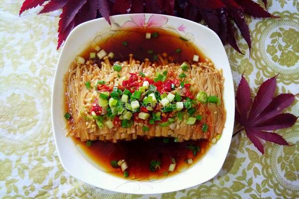 剁椒蒜蓉蒸金针菇的做法图解9