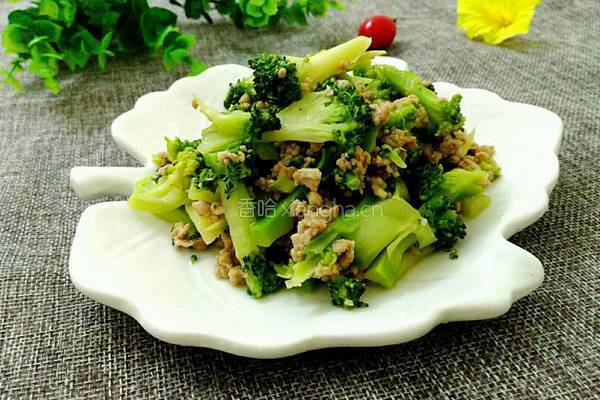 西兰花炒肉末的做法图解8