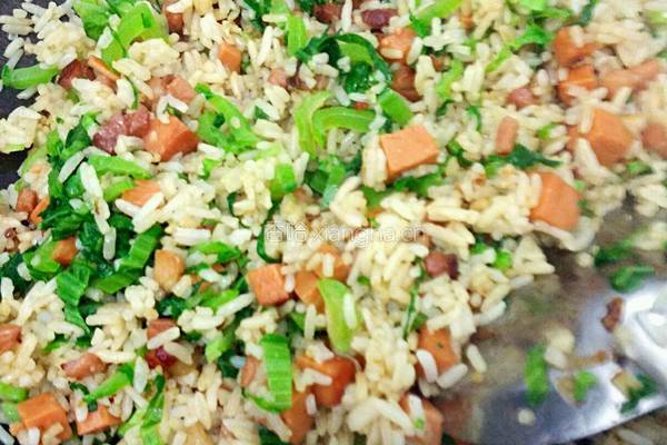 芥菜腊肉炒饭的做法图解16