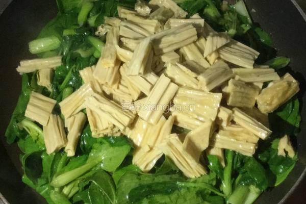 腐竹炒油菜的做法图解6