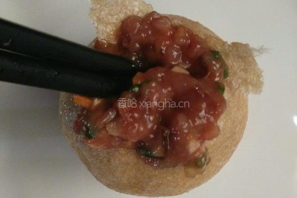 面筋塞肉的做法图解5