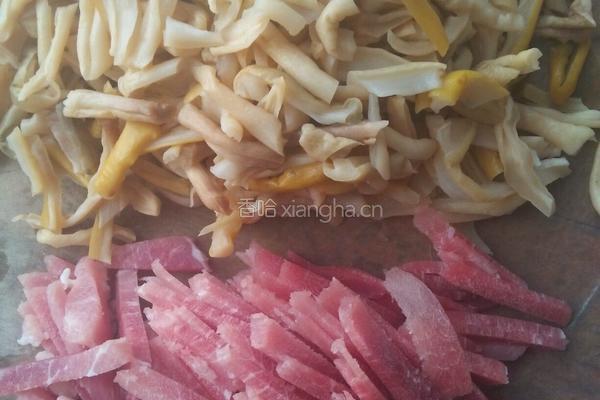 干黄瓜条炒肉的做法图解1