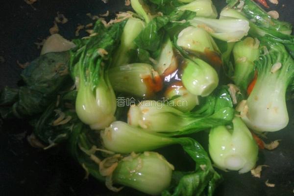 青菜炒虾皮的做法图解6