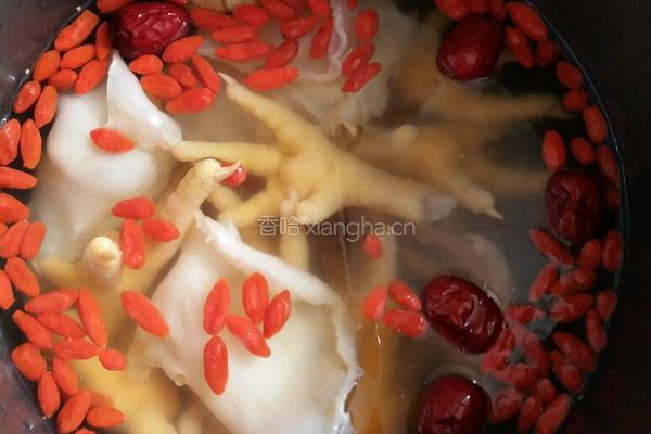 雞腳花生花膠湯的做法图解4