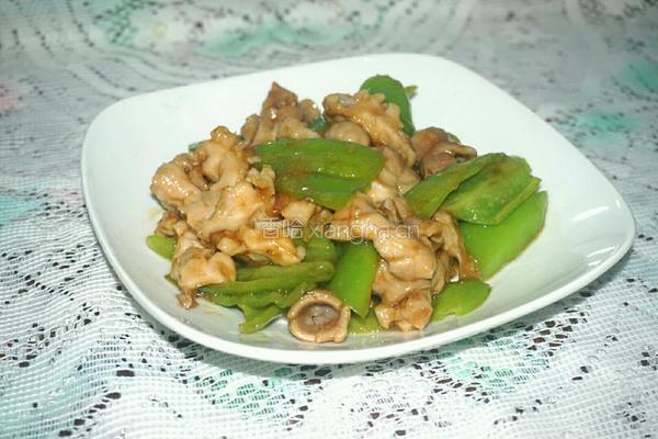 青椒炒生肠的做法图解8