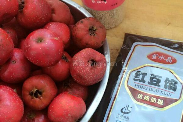 山楂豆沙糖葫芦的做法图解1