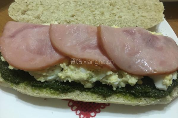 绿鸡蛋火腿三明治的做法图解7