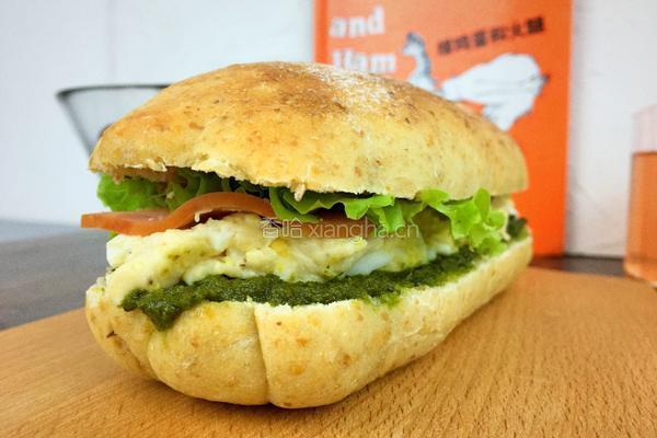 绿鸡蛋火腿三明治的做法图解9