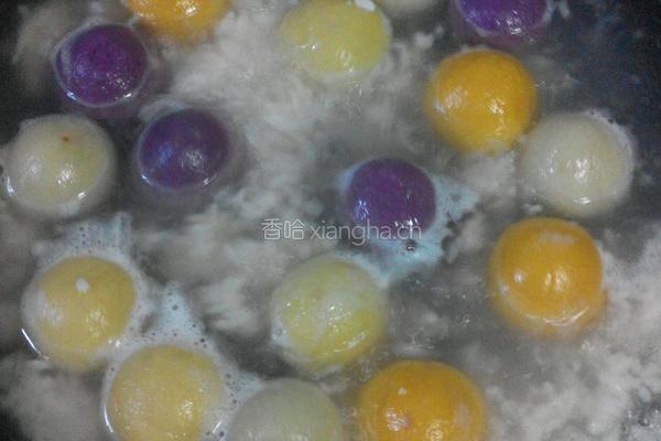 彩色芋汤圆 的做法图解9