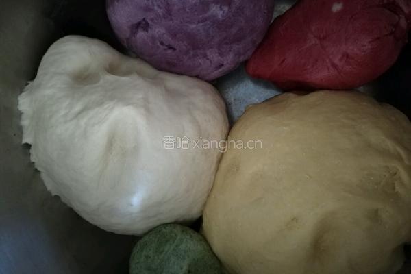茴香素馅彩色大包子的做法图解2