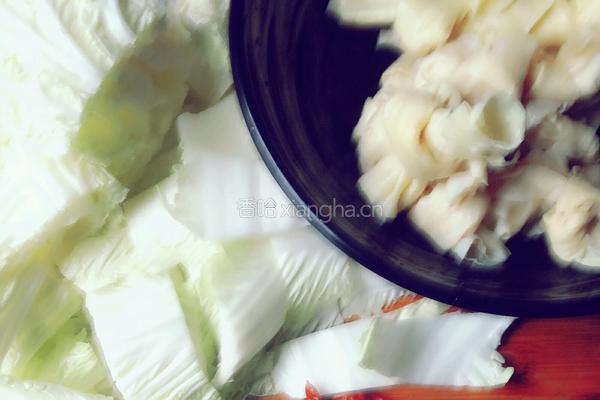 豆结烧白菜的做法图解3