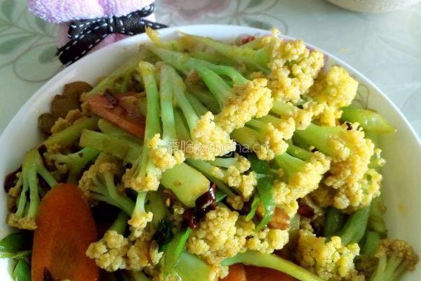 炒有机菜花的做法图解8