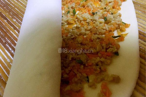 肉馅胡萝卜花卷的做法图解8