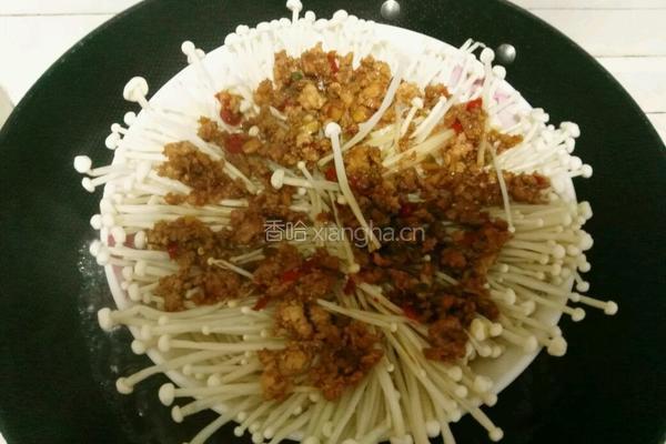 清蒸肉末金针菇的做法图解4