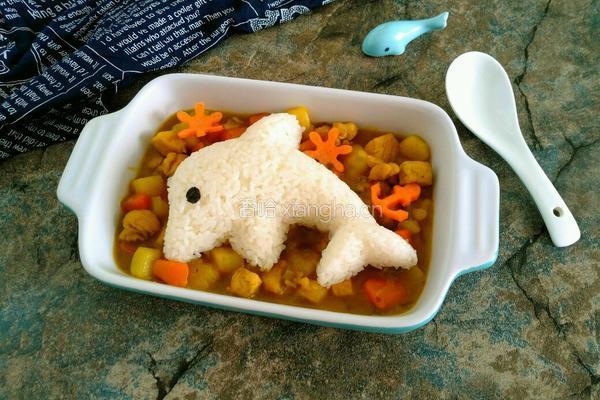 咖喱鸡肉小海豚饭团的做法图解17