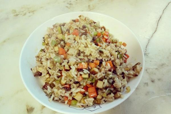什锦炒饭（蔬菜肉丁炒饭）的做法图解12