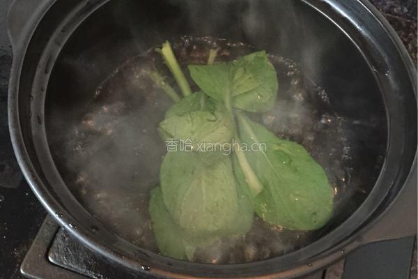 青菜蛋黄米糊的做法图解3