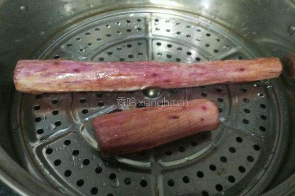 蓝莓汁紫山药的做法图解2