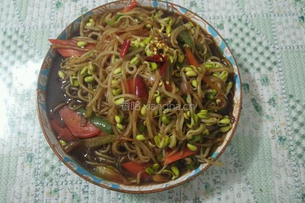 黄豆芽炒粉的做法图解6