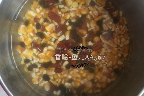 红豆黑豆大馇粥的做法图解1