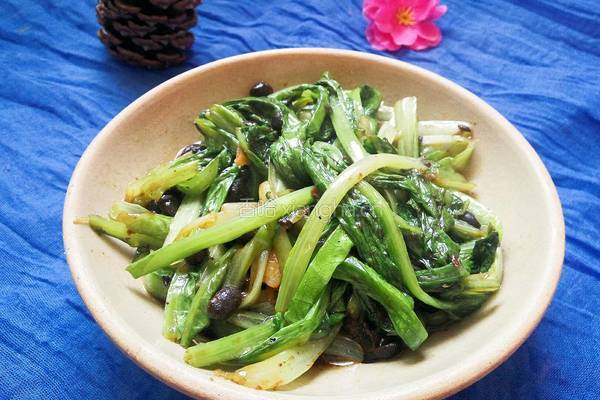 豆豉油麦菜的做法图解8