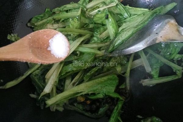 豆豉油麦菜的做法图解5