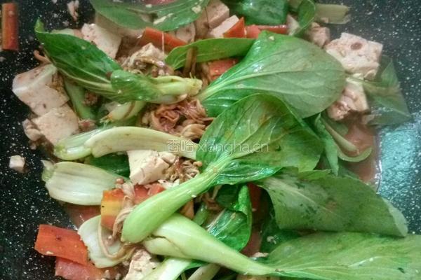 金针菇青菜烧豆腐的做法图解4