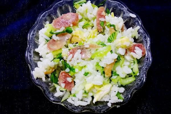 油菜百财炒饭的做法图解13