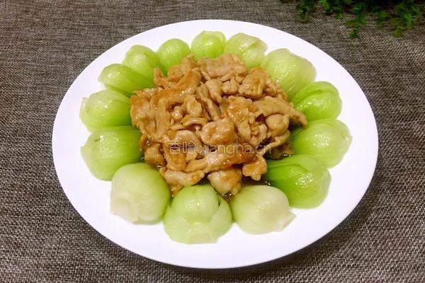油菜炒肉片