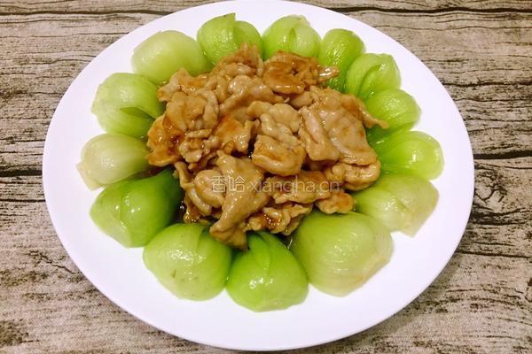 油菜炒肉片的做法图解9