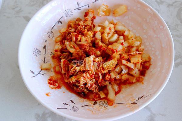 泡菜饼的做法图解3
