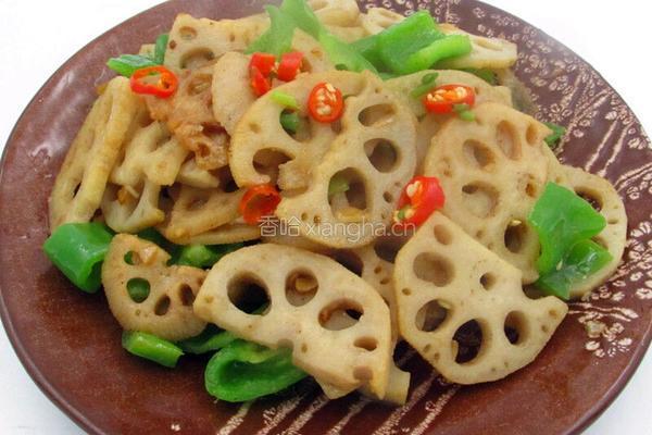小炒青椒藕片的做法图解6