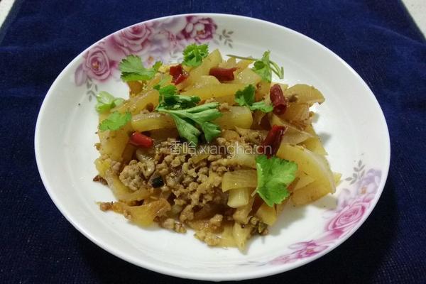 肉末爆炒辣萝卜条的做法图解5