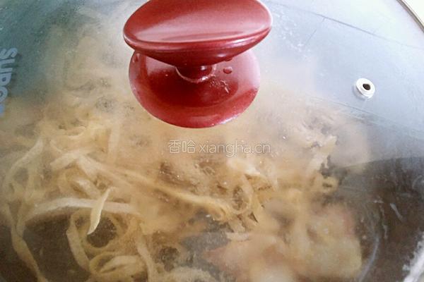 腊肉煮豆丝的做法图解8