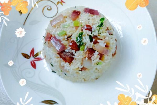 腊肠炒饭的做法图解4
