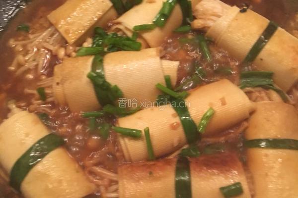 豆皮卷金针菇的做法图解14